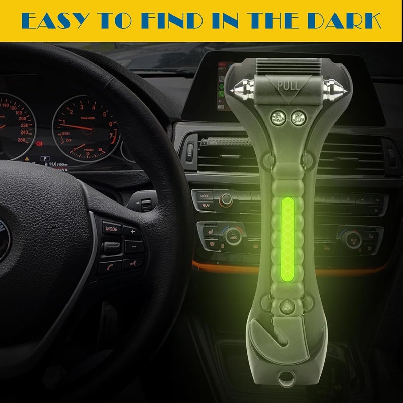 Cleverool Store Car Safety Hammer Window Breaker, 2-in-1 Emergency Escape Tool with Seat Belt Cutter for Women, 8 Pack Perfect Black Safety Escape Hammer for Car, Family - Image 2